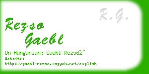 rezso gaebl business card